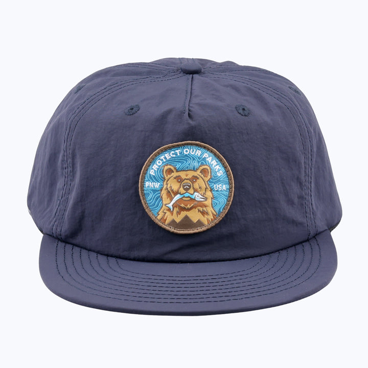 Protect Our Parks Bear Patch Nylon Snapback Cap - Navy