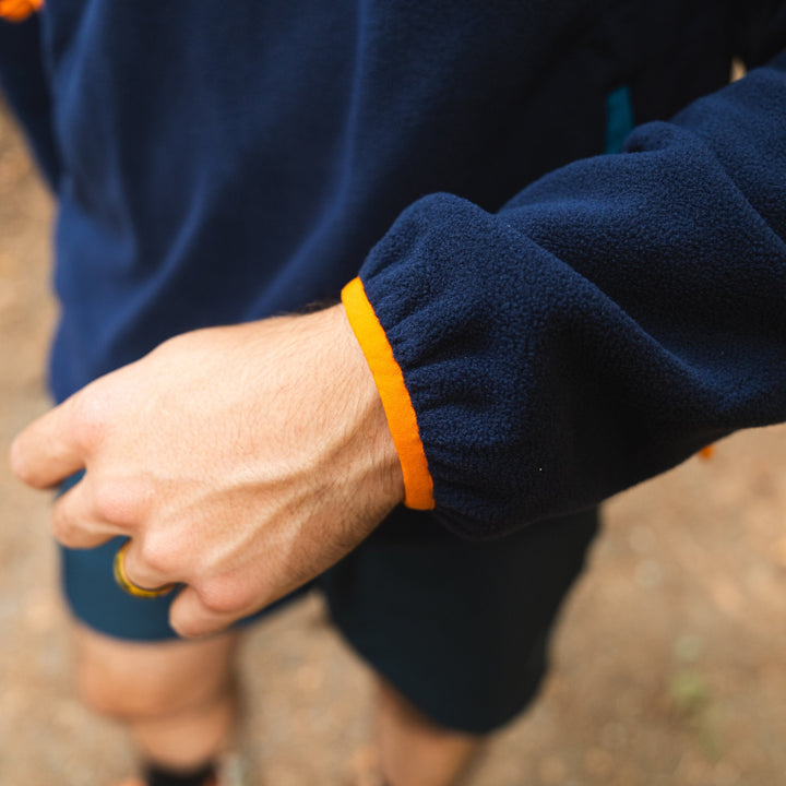 Turbo Recycled Fleece Pullover Jacket - Navy