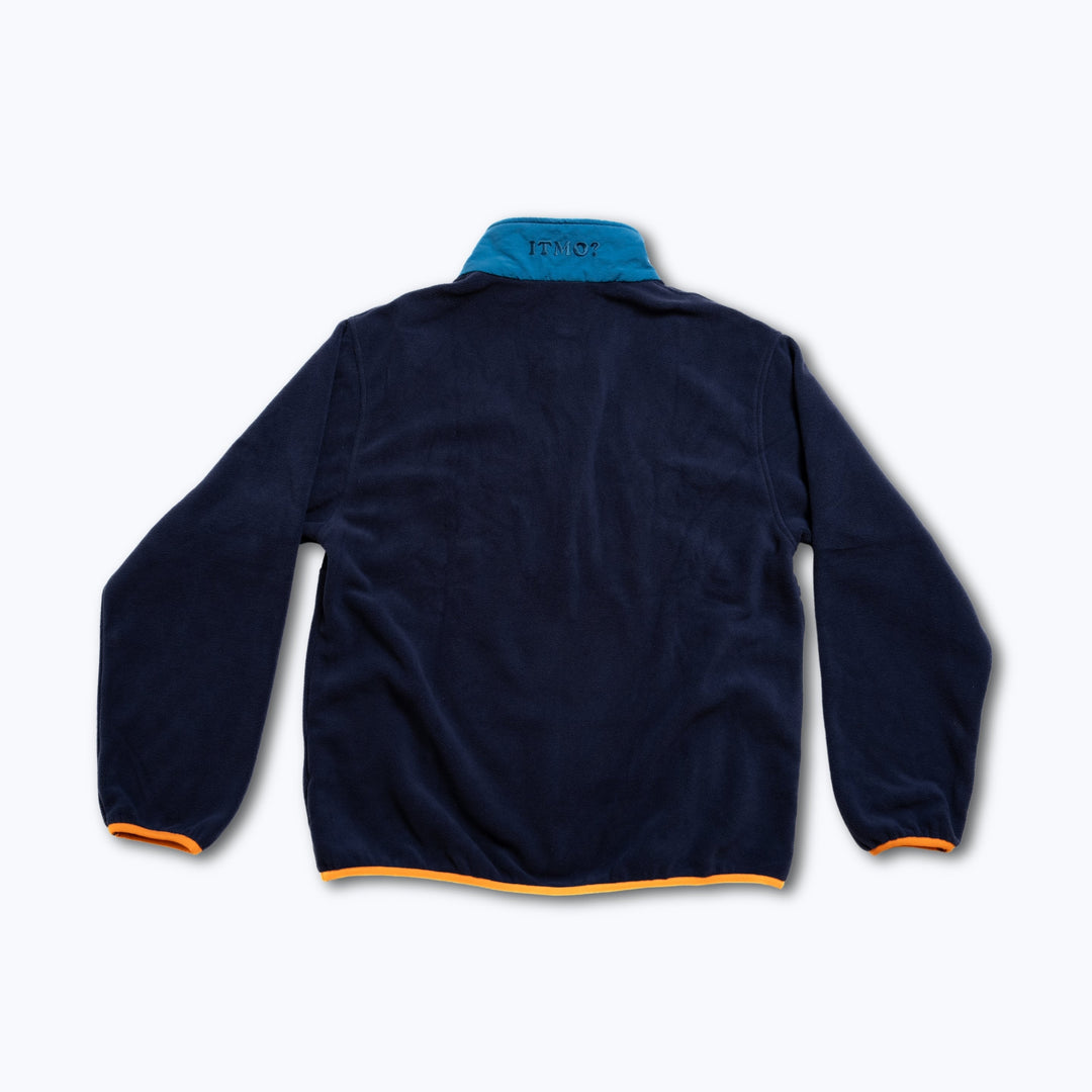 Turbo Recycled Fleece Pullover Jacket - Navy