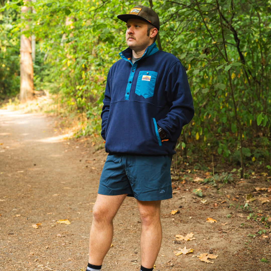 Turbo Recycled Fleece Pullover Jacket - Navy