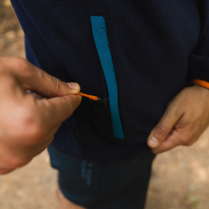 Turbo Recycled Fleece Pullover Jacket - Navy